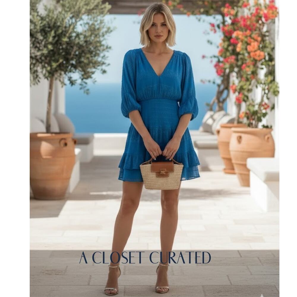 IRO Stacy Mini Dress 8 Blue NWT